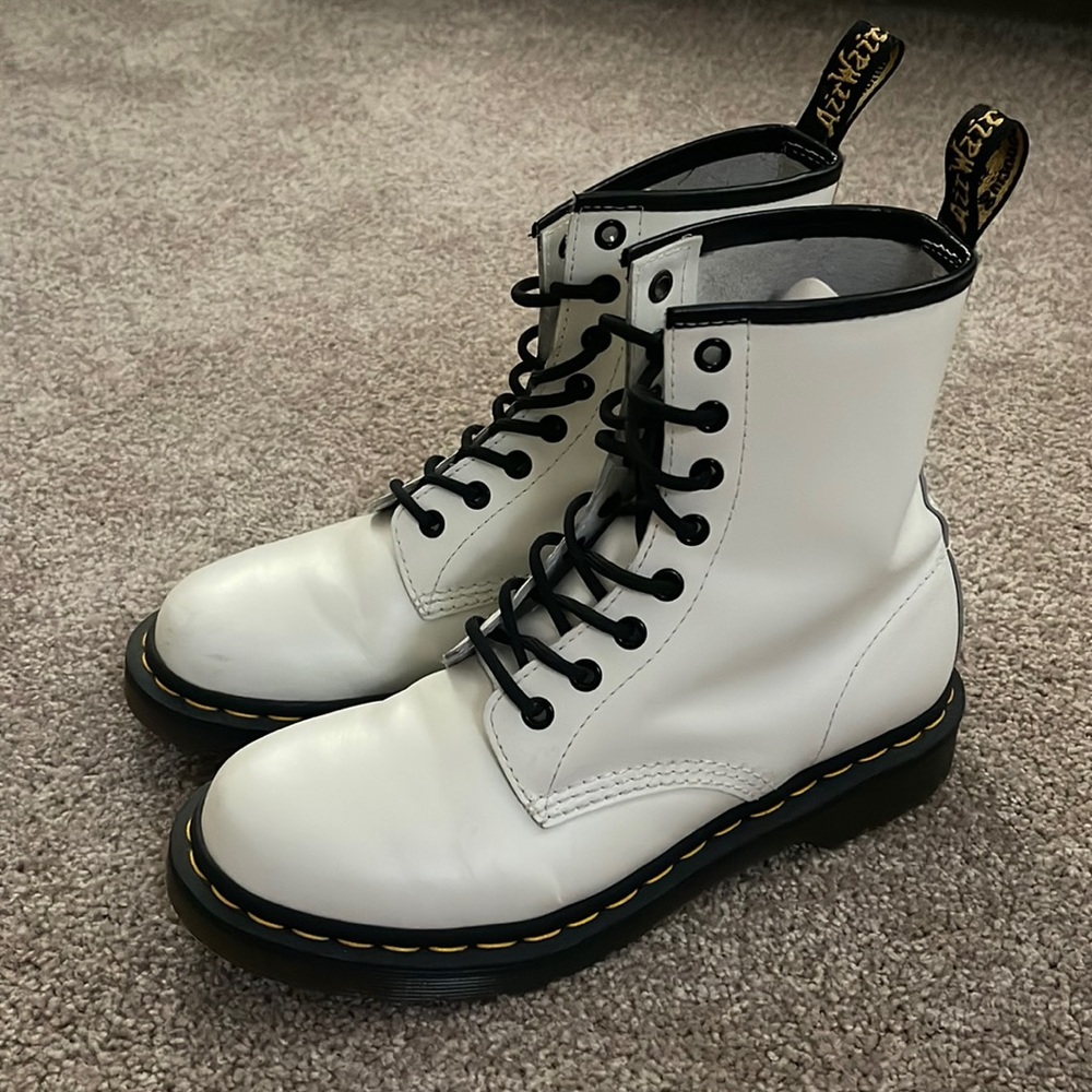 Dr. Martens White Combat Boots